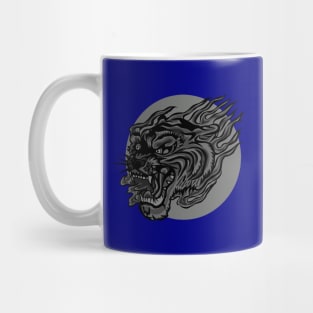 Tribal angry tiger head. Mug